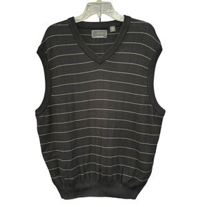 Greg Norman Black Sleeveless Sweater Vest Men’s Large Golf V-Neck Knit